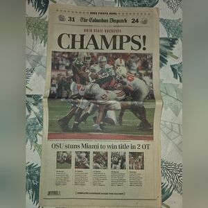 January 4, 2003, Columbus Dispatch Ohio State Buckeyes! CHAMPS!!